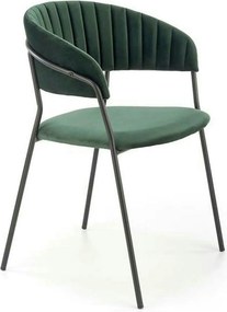Scaun K426, verde inchis/negru, stofa catifelata/metal, 57x54x79 cm