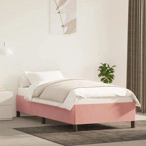 347311 vidaXL Cadru de pat, roz, 100x200 cm, catifea