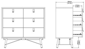 Comodă Tvilum Ry, 102x95 cm, maro închis-negru