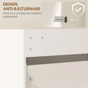 HOMCOM Dulap de Pantofi cu Oglindă și 3 Sertare Rabatabile 65x17x114.5 cm Alb | Aosom Romania