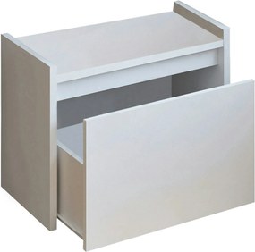 Pantofar BERGI, alb, DTD laminat, 60x30x45 cm