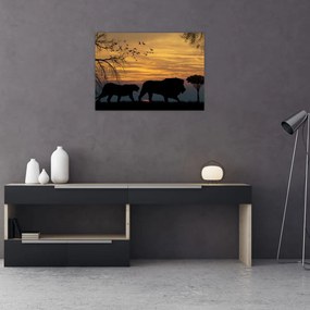 Tablou pe sticlă cu Safari (70x50 cm)