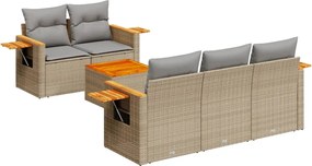 vidaXL Set canapele de grădină cu perne, 6 piese, bej, poliratan