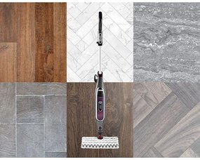 Mop curatare cu aburi Shark S6003EU, 1200W, 0,35 L, 3 setari, Tehnologie Klick'n Flip, Steam Blaster, Lavete mop Dirt Grip, Gri/Violet