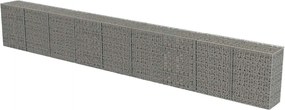 vidaXL Gabion perete cu capace, 900 x 50 x 100 cm, oțel galvanizat