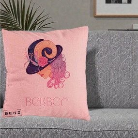 Perna Personalizata Zodie Berbec, 40x40 cm, Roz, Husa Detasabila, Perna Inclusa, BEKZ®