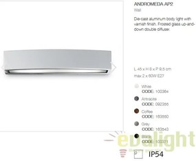 Aplica cu iluminat up-and-down IP55 ANDROMEDA AP2 GRIGIO 163543