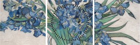 Tablou - Vincent van Gogh, Irises, reproducere (cu ceas) (90x30 cm)