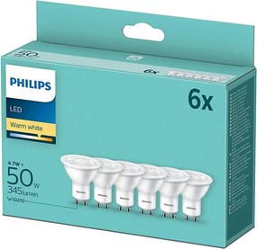 SET 6x Bec LED Philips GU10/4,7W/230V 2700K