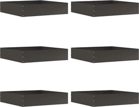vidaXL Margine pentru gazon 6 pcs Negru 60 x 60 x 13 cm Oțel