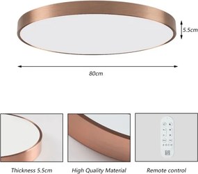 Immax NEO 07323L-LED plafonieră SEMPLICI, dimmerabilă, 96W/230V, Ø80 cm, Wi‑Fi Tuya, roz + telecomandă
