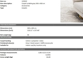 Covor design LUX La Belle 300x400cm, gri 115010 HZ