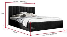 Supermobel Pat tapițat LUCY 2, 120x200, trinity 30