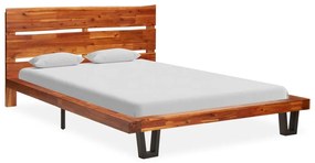 Cadru de pat margini naturale, 120 cm, lemn masiv de acacia 120 x 200 cm