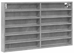 847943 vidaXL Dulap cu vitrină, gri beton, 100x8,5x58 cm, lemn prelucrat