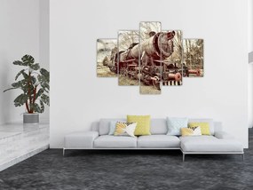 Tablou cu locomotivă istorică (150x105 cm)