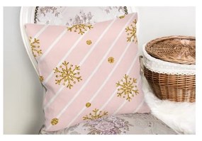 Față de pernă cu model de Crăciun Minimalist Cushion Covers Gold Snowflakes, 42 x 42 cm