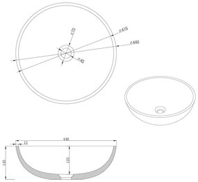 Chiuvetă gri deschis rotundă din beton ø 44 cm Turf – Sapho
