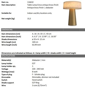 Lampa de masa design LUX Cinco