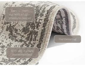 Covor adecvat pentru exterior NORTHRUGS Borbon, ø 200 cm, gri-crem