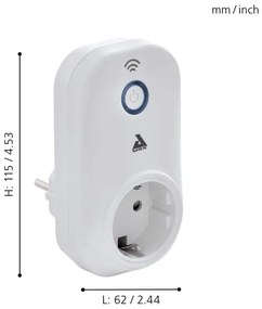 Priză inteligentă Connect plug 2300W Eglo 97476