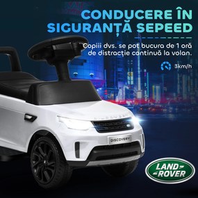AIYAPLAY Mașinuță Electrică pentru Copii 18 Luni-5 Ani cu Licență Land Rover cu Muzică, USB și MP, 65x43x40 cm ,Alb | Aosom Romania