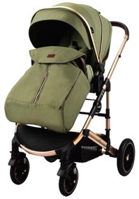 Carucior 3 in 1 reversibil si pliabil cu geanta inclusa si scoica auto, 0-36 luni, Verde - CPC-60-verde
