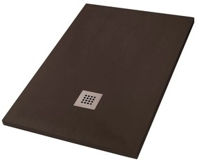 Cadita compozit pentru dus Inter Ceramic dreptunghiulara 120x80 cm finisaj lemn si cafea