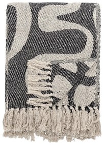 Pătură neagră/bej din bumbac reciclat 130x160 cm Salobre – Bloomingville