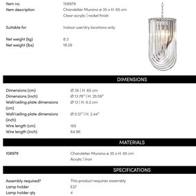 Candelabru LUX fabricat manual, diametru 35cm, Murano 108979 HZ