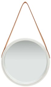 Oglinda de perete cu o curea, 40 cm, argintiu 1, Argintiu,    40 cm