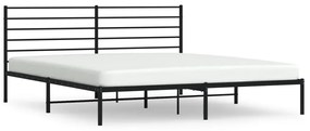 352326 vidaXL Cadru de pat metalic cu tăblie, negru, 200x200 cm