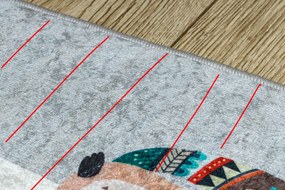 BAMBINO 2160 covor lavabil Sat indian, animale pentru copii anti-alunecare gri - SECUNDAR-COTATI PRODUSUL