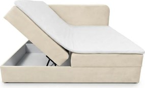 Pat tapitat boxspring FORENA 180x200 cm roz antic Saltea: Saltea cu arcuri Bonell