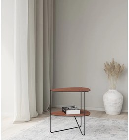 Măsuță de cafea maro coniac din metal 37x44 cm Curve Double Bull – LIND DNA