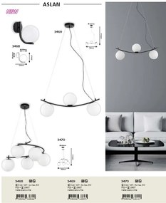 Lustra suspendata design industrial Aslan, 56cm 3470 RX