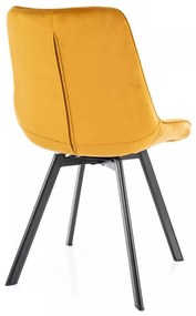 Scaun de bucătărie Albons Velvet, galben