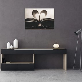 Tablou pe sticlă cu carte (70x50 cm)