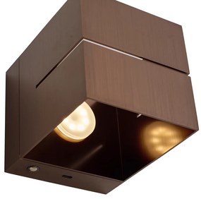 Lampă de perete modernă bronz închis incl. LED și dimmer tactil reîncărcabilă - Joris Groove