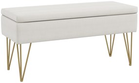 HOMCOM Bancuta otoman 100cm cu spatiu de depozitare, Bancuta tapitata pentru capatul patului cu picioare in forma de ac de par