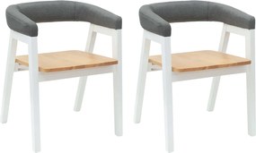 vidaXL Scaune de dining 2 pcs Alb 54 x 57 x 73 cm