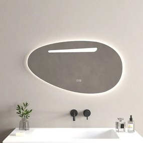 Oglinda cu iluminare si dezaburire Inter Ceramic Donato asimetrica 90x50 cm