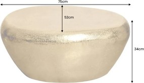 Masuta de cafea Extravaganta, Aluminiu, Auriu, STONE 75cm