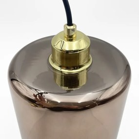 Lustră suspendată pe cablu LIAH 1xE27/15W/230V auriu/maro fumuriu