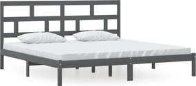 vidaXL Cadru de pat, gri, 200x200 cm, lemn masiv de pin