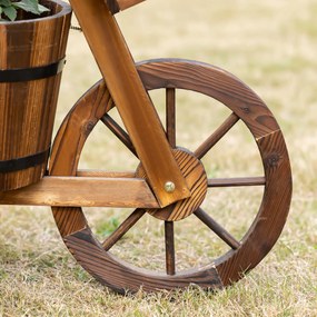 Outsunny Suport de flori triciclu, raft pentru ghivece de flori, jardiniere dim. 52L x 31l x 45H cm, Lemn de brad | Aosom Romania