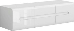 Comoda TV AZTECA TRIO, alb lucios, PAL, 150x47x43 cm