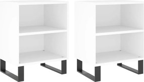 vidaXL Noptiere, 2 buc, alb, 40x30x50 cm, lemn compozit