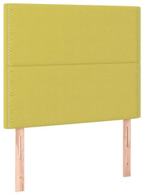 Cadru de pat cu tablie, verde, 80x200 cm, textil Verde, 80 x 200 cm, Culoare unica si cuie de tapiterie