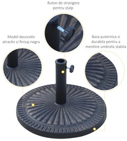 Outsunny Bază Umbrelă de Soare, Compatibilă Diametru Φ3,8-4,8cm, Rășină Durabilă, 49x32cm | Aosom Romania